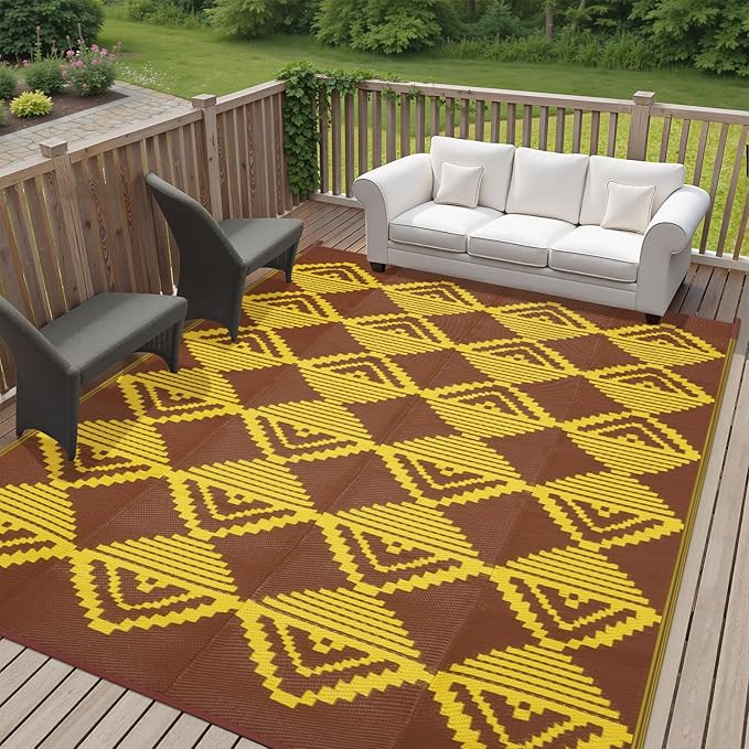 Anidaroel 8x10ft Camping Rug for Outside RV