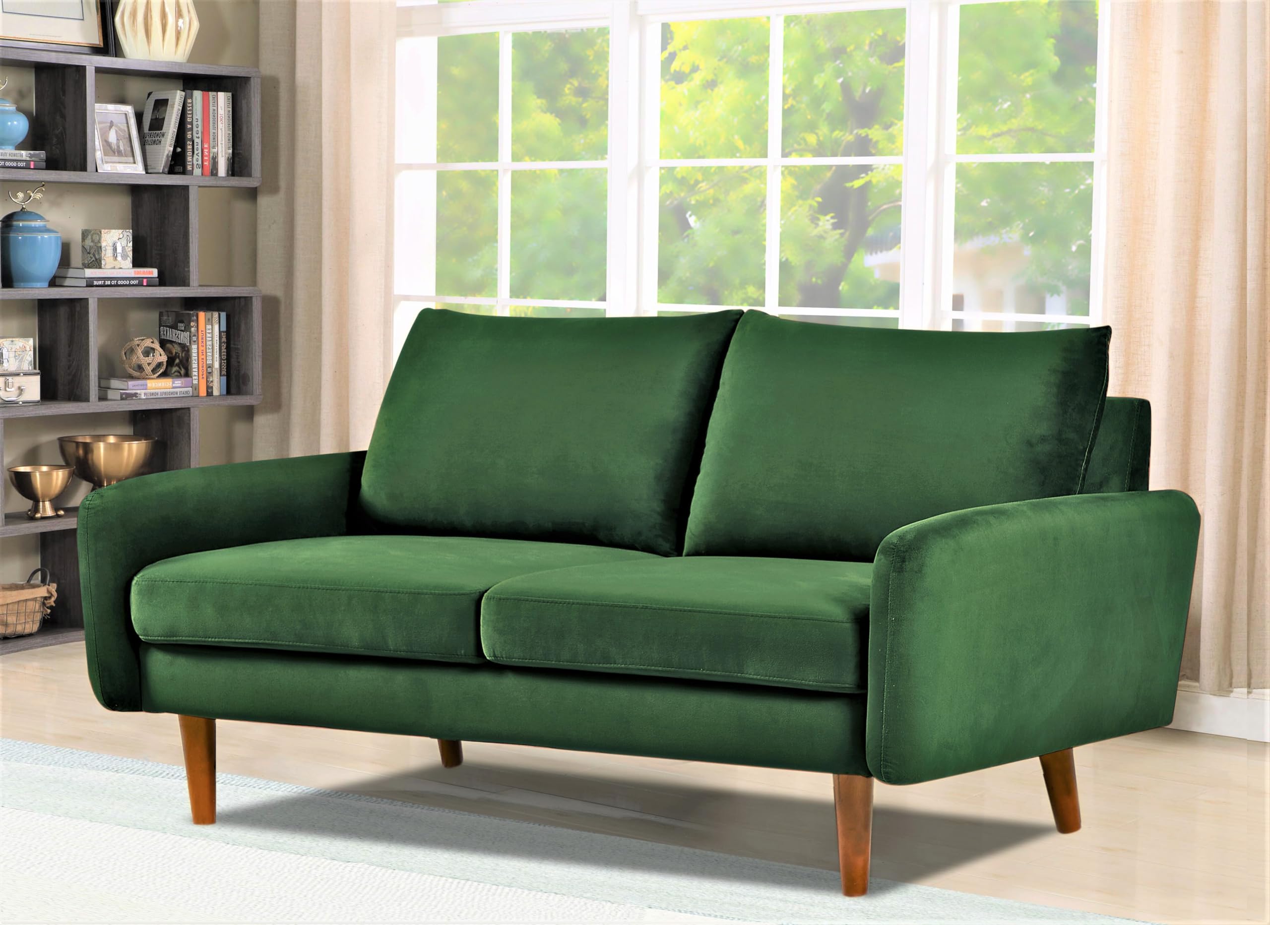 Kent Velvet Loveseat Sofa for Modern Living Rooms and Compact Spaces