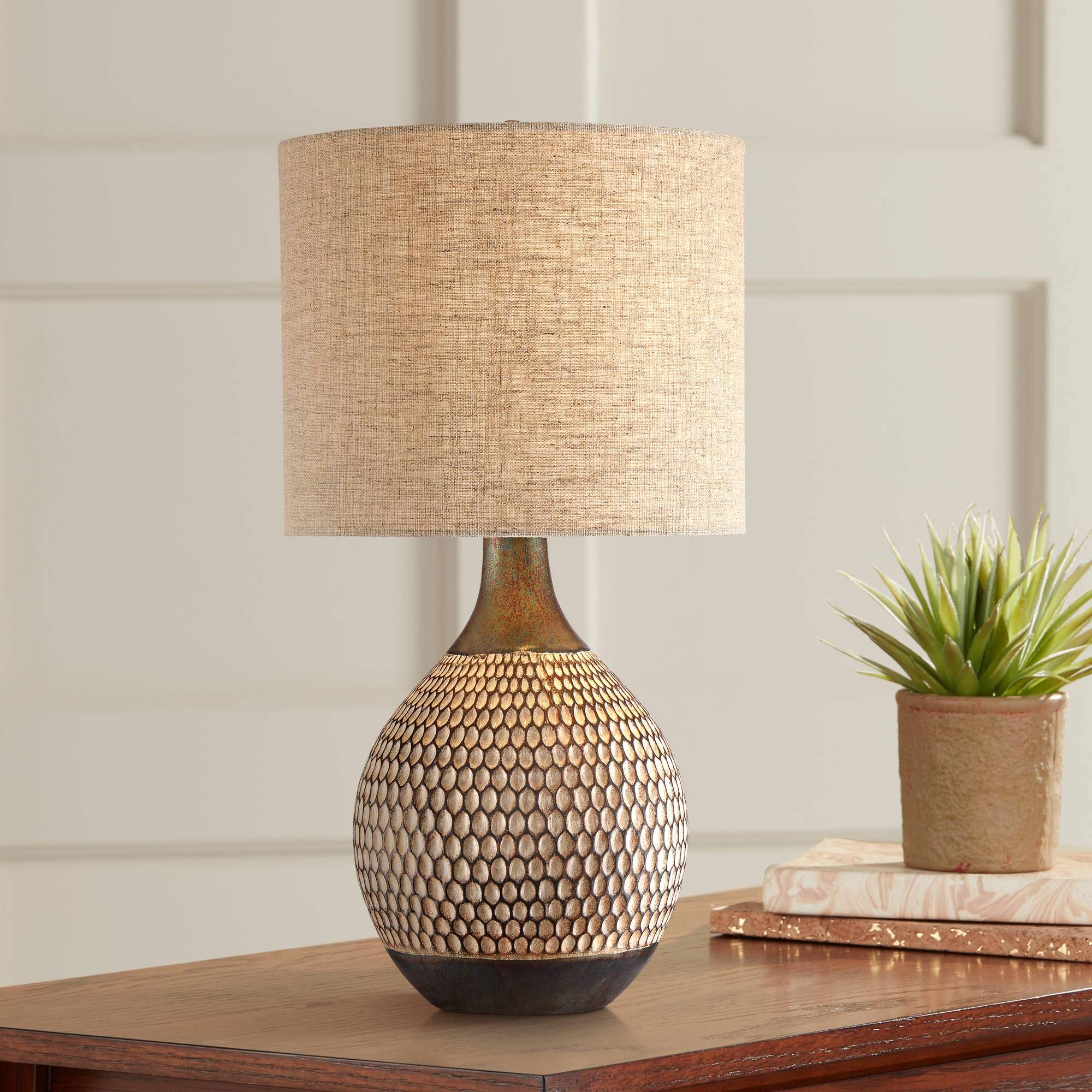 Emma Mid Century Modern Style Accent Table Lamp 21" High Brown