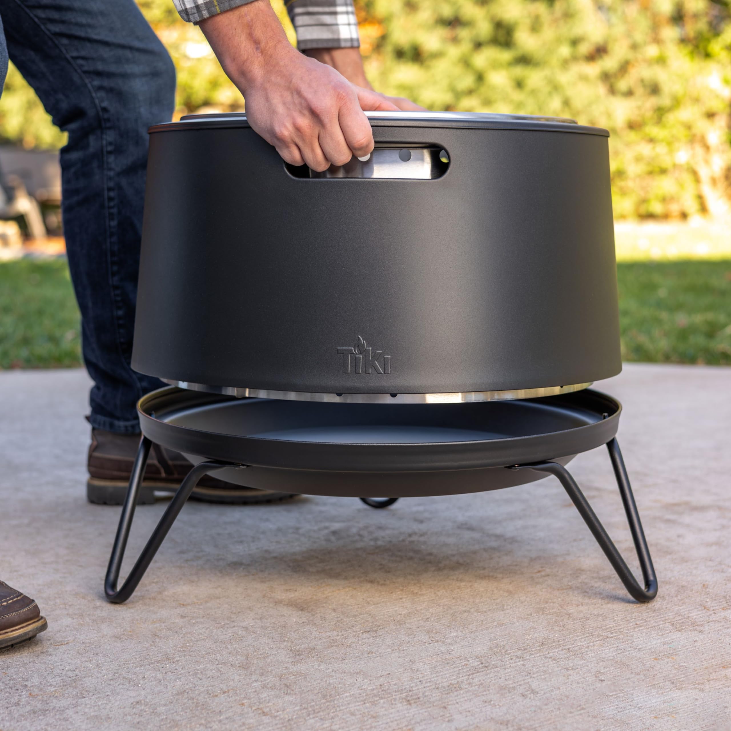 Smokeless Social Fire Pit, Portable Outdoor Fire Pit with Removable Ash Base