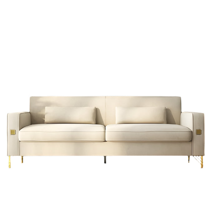 85.63" Velvet Sofa,Modern Loveseat Couch with Pillows Set of 2 for Living Room