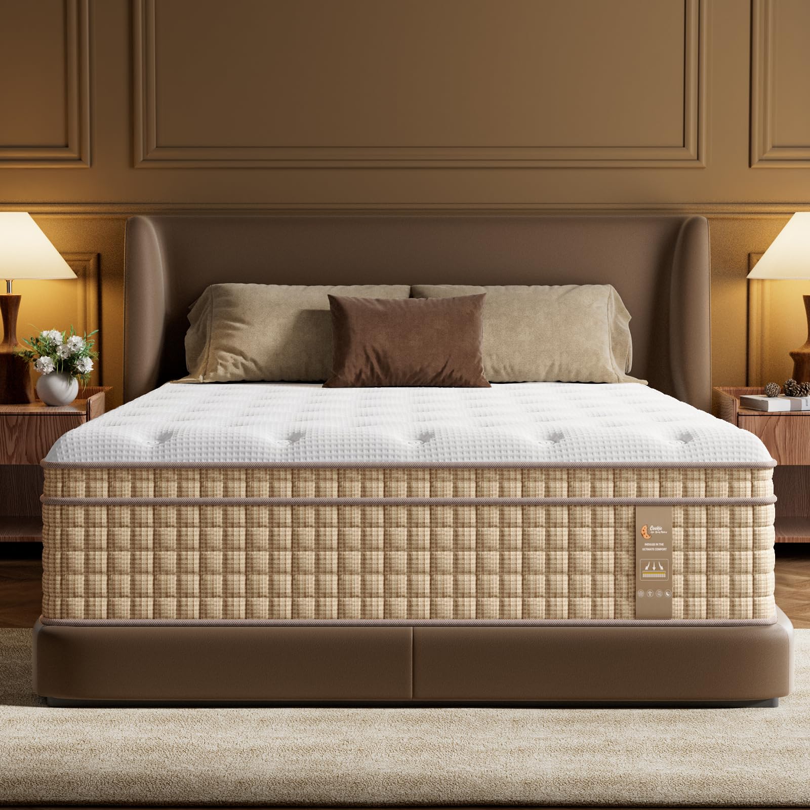 Queen Mattress Hybrid 14 Inch Plush Mattresses
