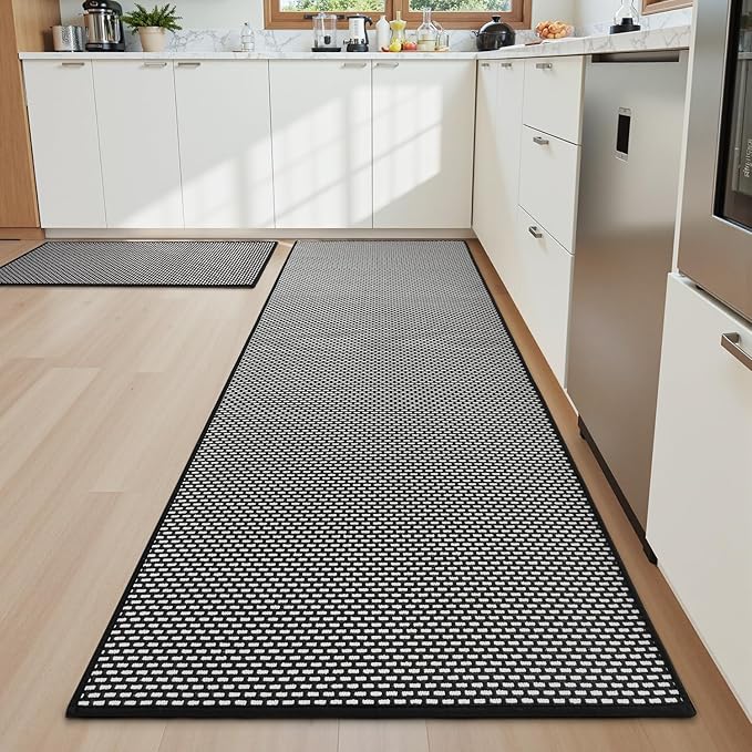 Non Slip Kitchen Rugs Sets of 2 - Extra Large 2.5'x6' + 20"x32" Kitchen Mats for Floor
