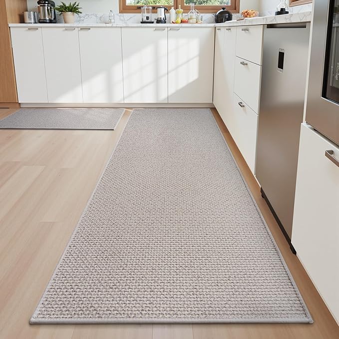 Non Slip Kitchen Rugs Sets of 2 - Extra Large 2.5'x6' + 20"x32" Kitchen Mats for Floor