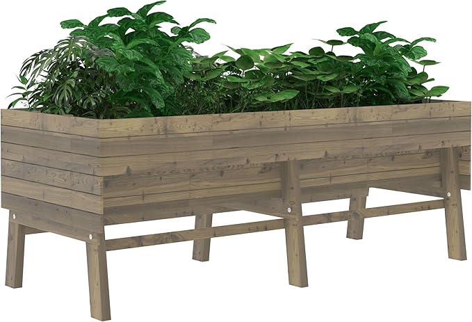 6 x 3 x 2FT Raised Garden Bed with Legs, Large Outdoor Elevated Wood Planted Box