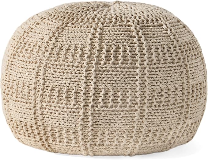Hortense Pouf, Gray,Ottomans and Poufs