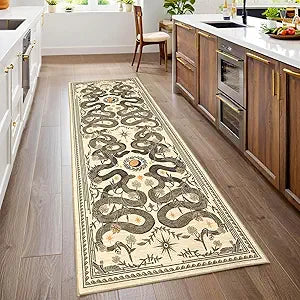 Snake 8x10 Area Rugs for Living Room Washable Non Slip Forest Soft Low-Pile Stain
