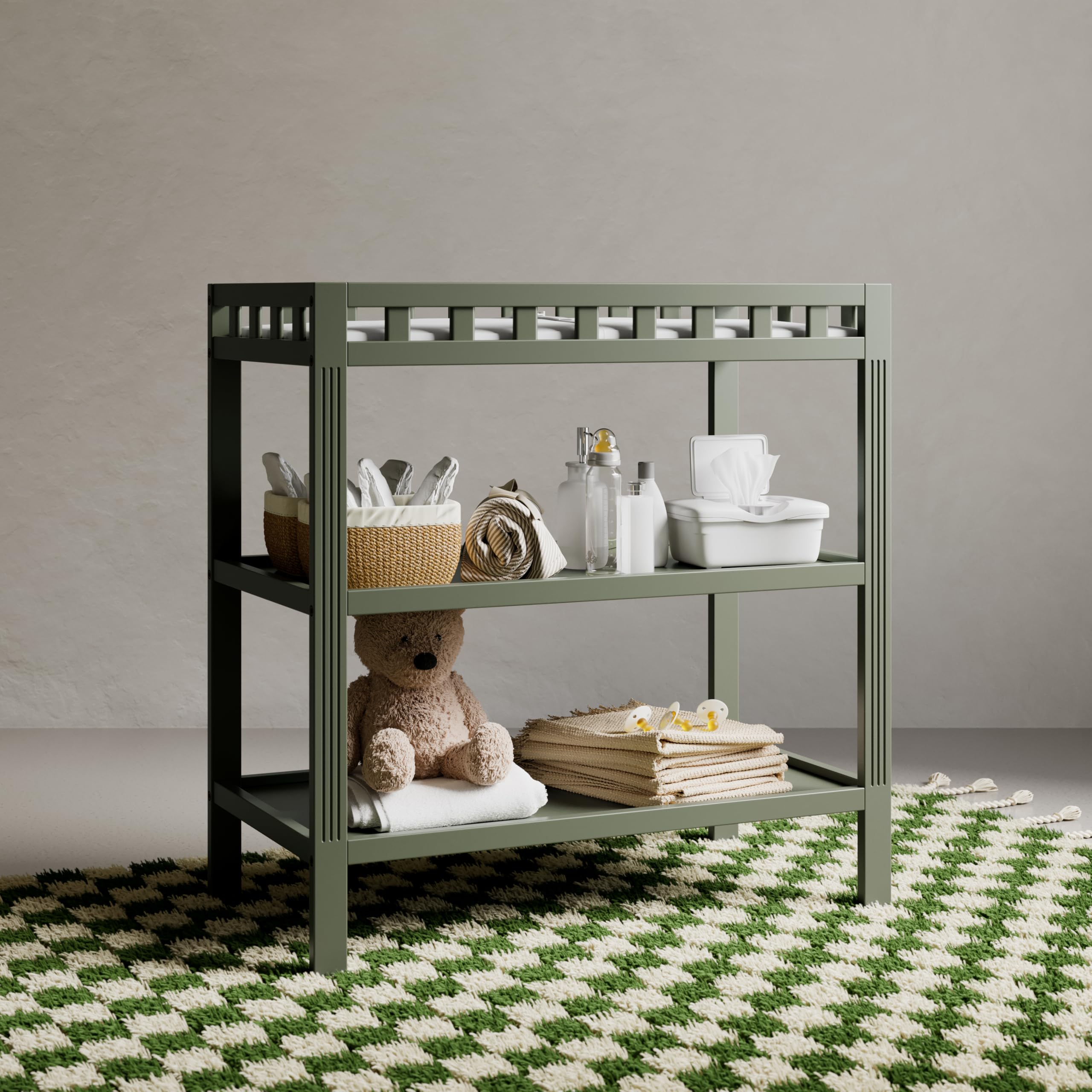 Morningside Changing Table (Olive) – GREENGUARD Gold Certified Baby Changing Table