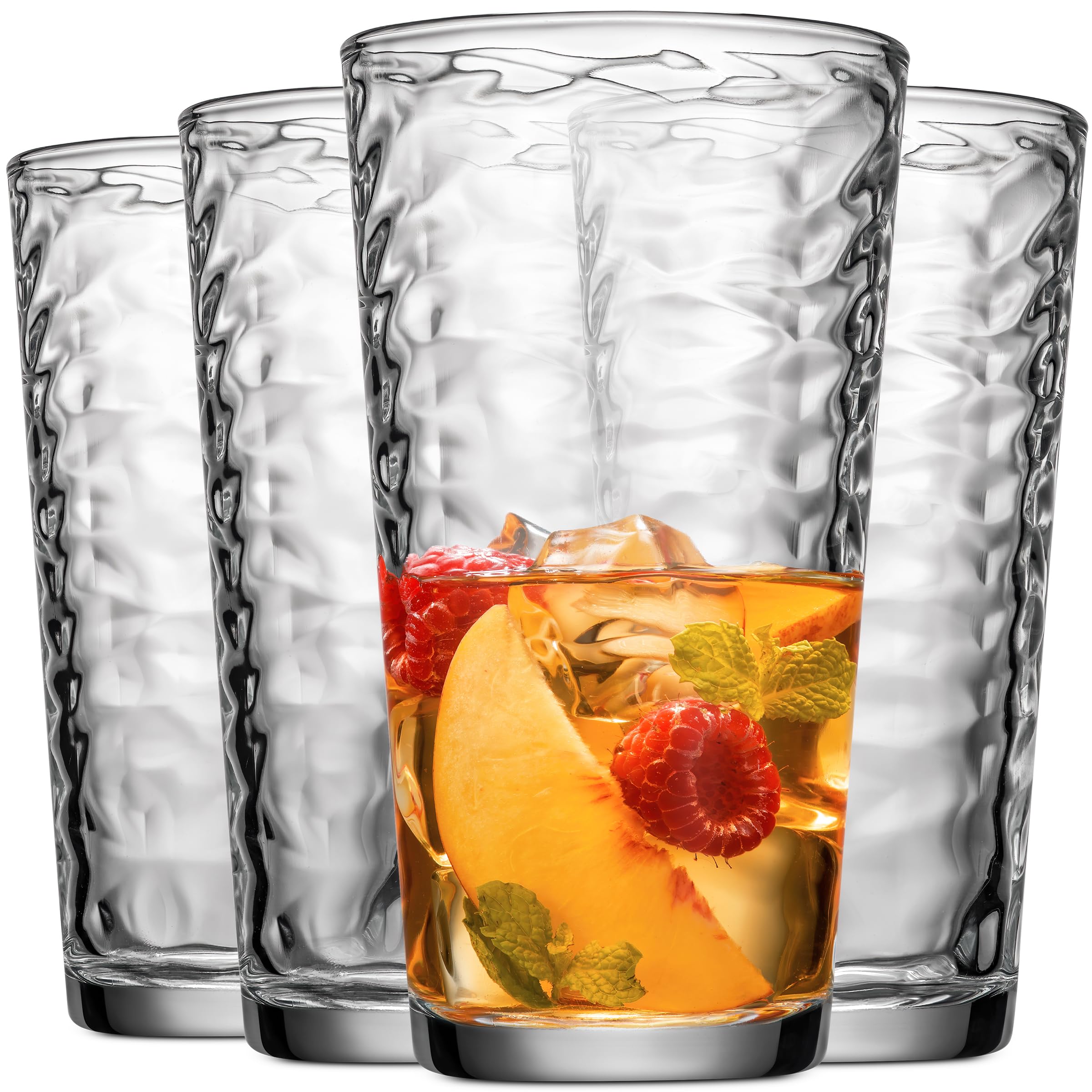 Drinking Glasses Set of 10 Highball Glass Cups, Premium Glass