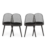 Delora Outdoor Dining Chair (Set of 4), Black