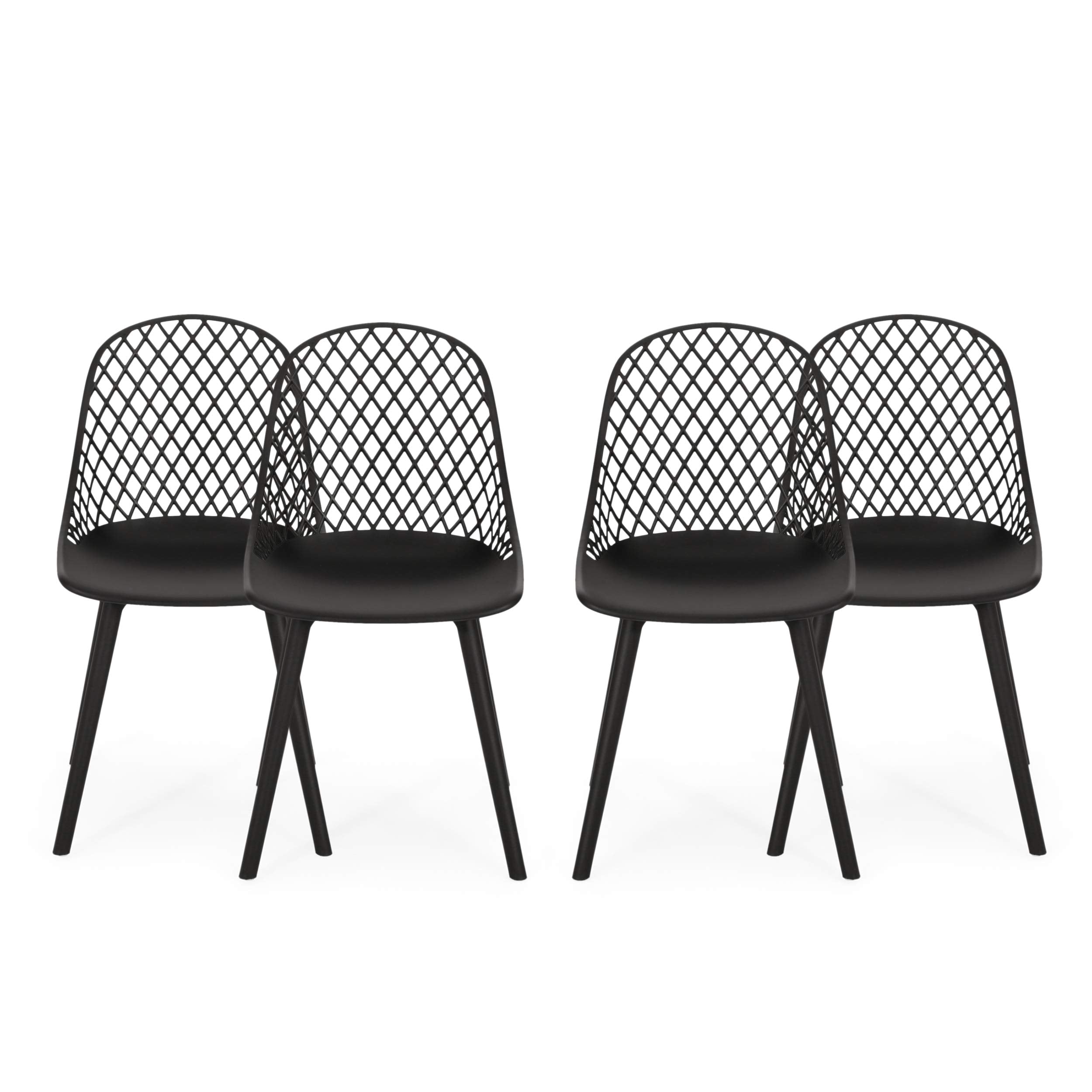Delora Outdoor Dining Chair (Set of 4), Black