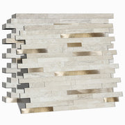 Peel and Stick Backsplash for Kitchen, Self-Adhesive Metal Gold Beige Marble Subway