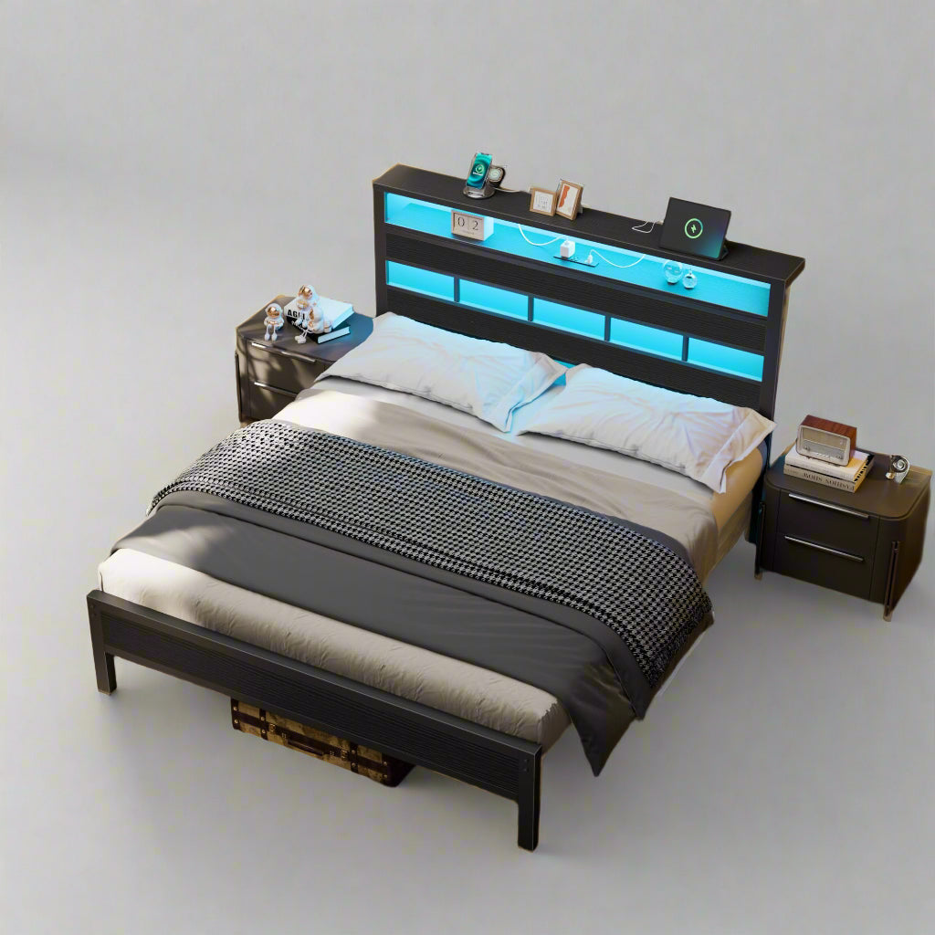 Baxton Studio Beds (Need box spring), Queen, Beige