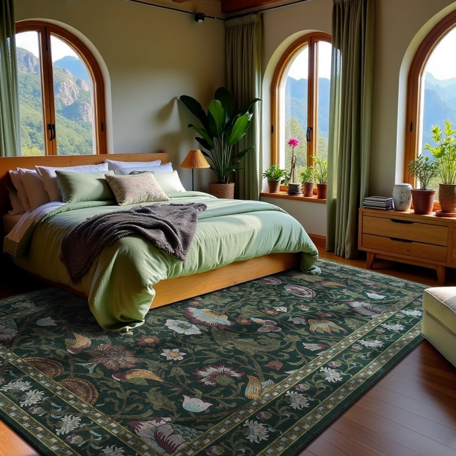 8x10 Large Area Rug for Living Room, Washable Bedroom Rug