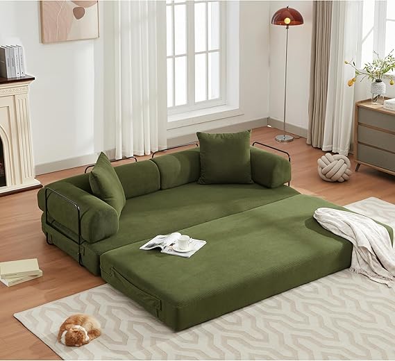 Convertible Floor Sofa Bed with Storage Pocket
