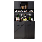 Kitchen Pantry Cabinet with Storage & Pegboard, 71" Tall Hutch Storage Cabinet