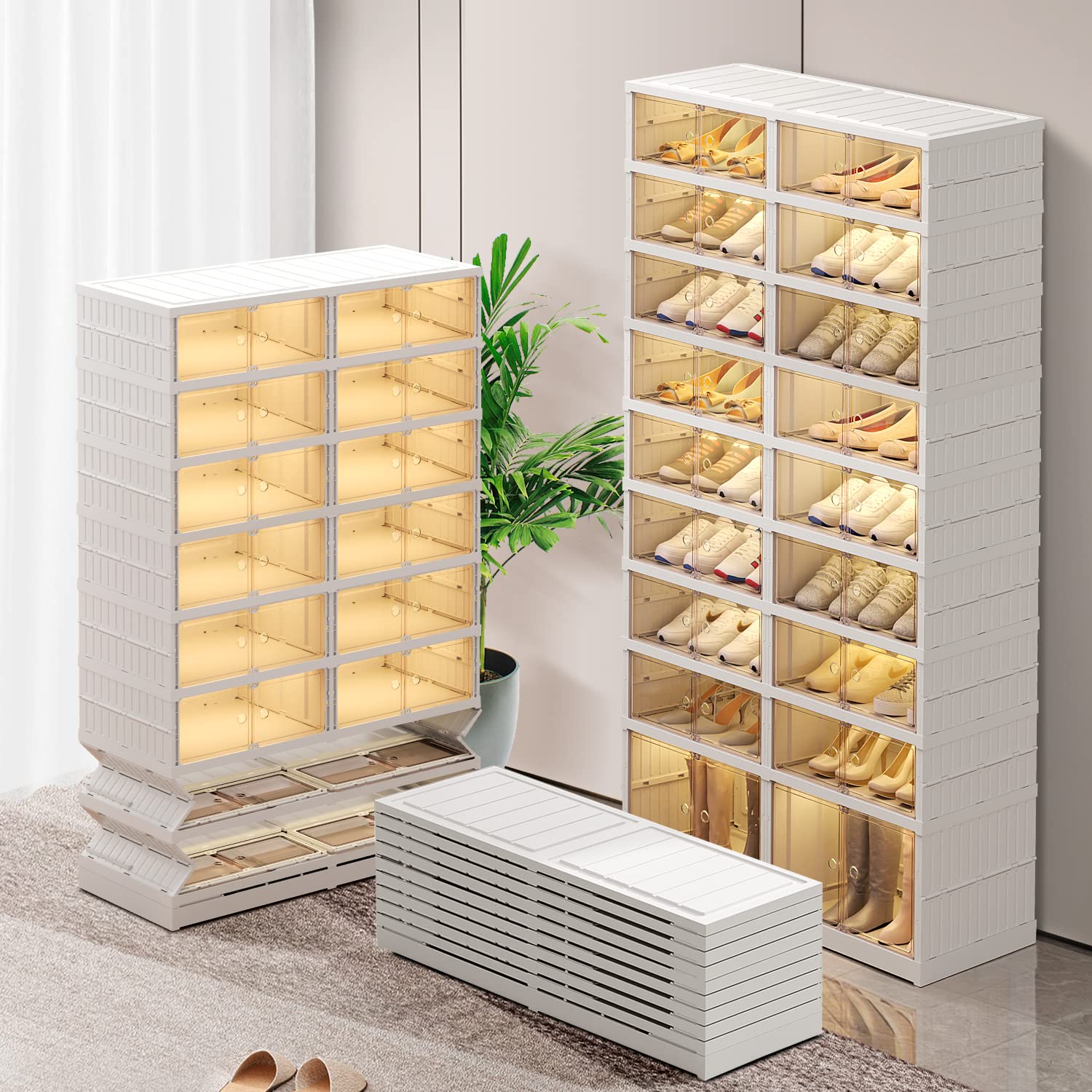 9-Tier Foldable Shoe Rack Organizer for Closet