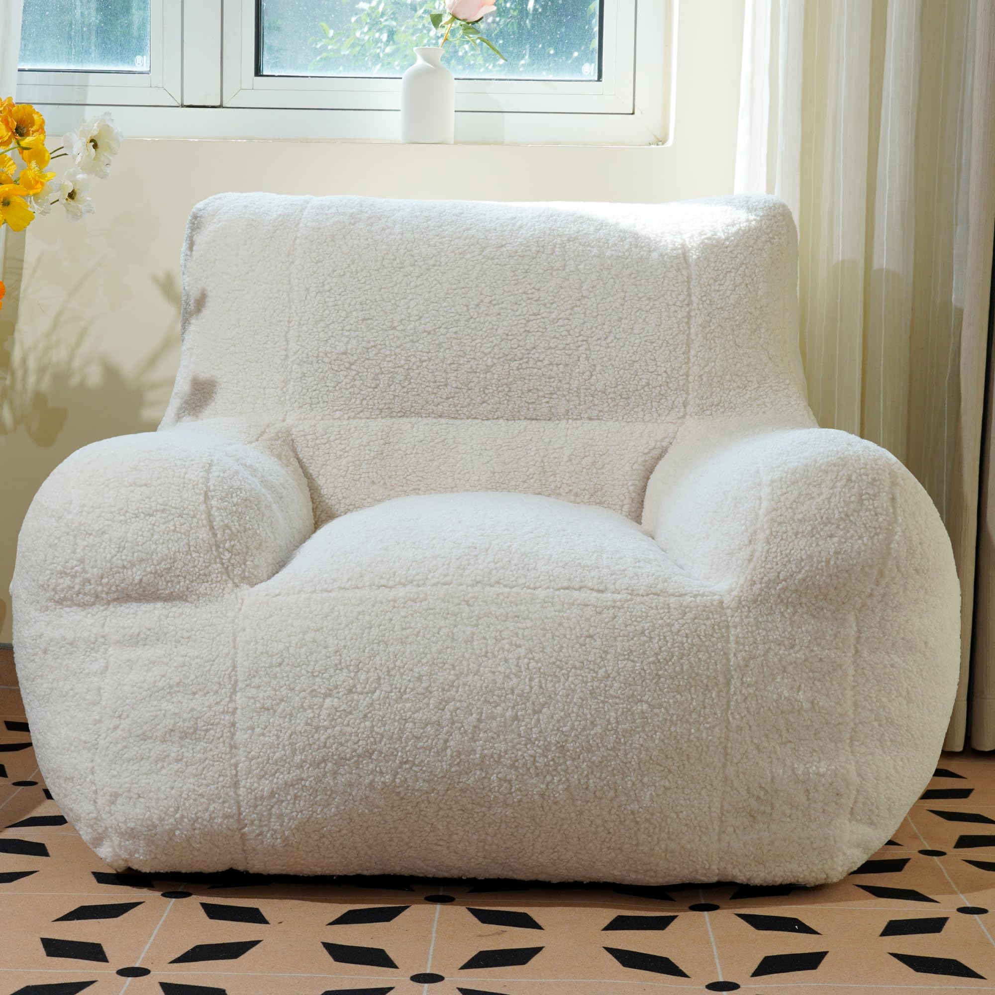 Giant Bean Bag Chair, Lambswool Bean Bag Chair for Adults