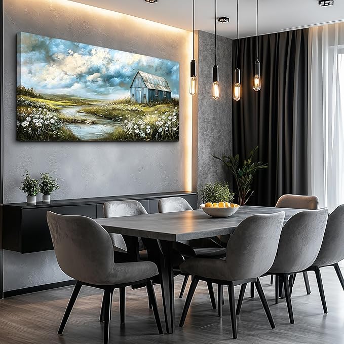 Large Canvas Wall Art For Living Room Wall Decor For Bedroom Blue Tree Landscape Wall