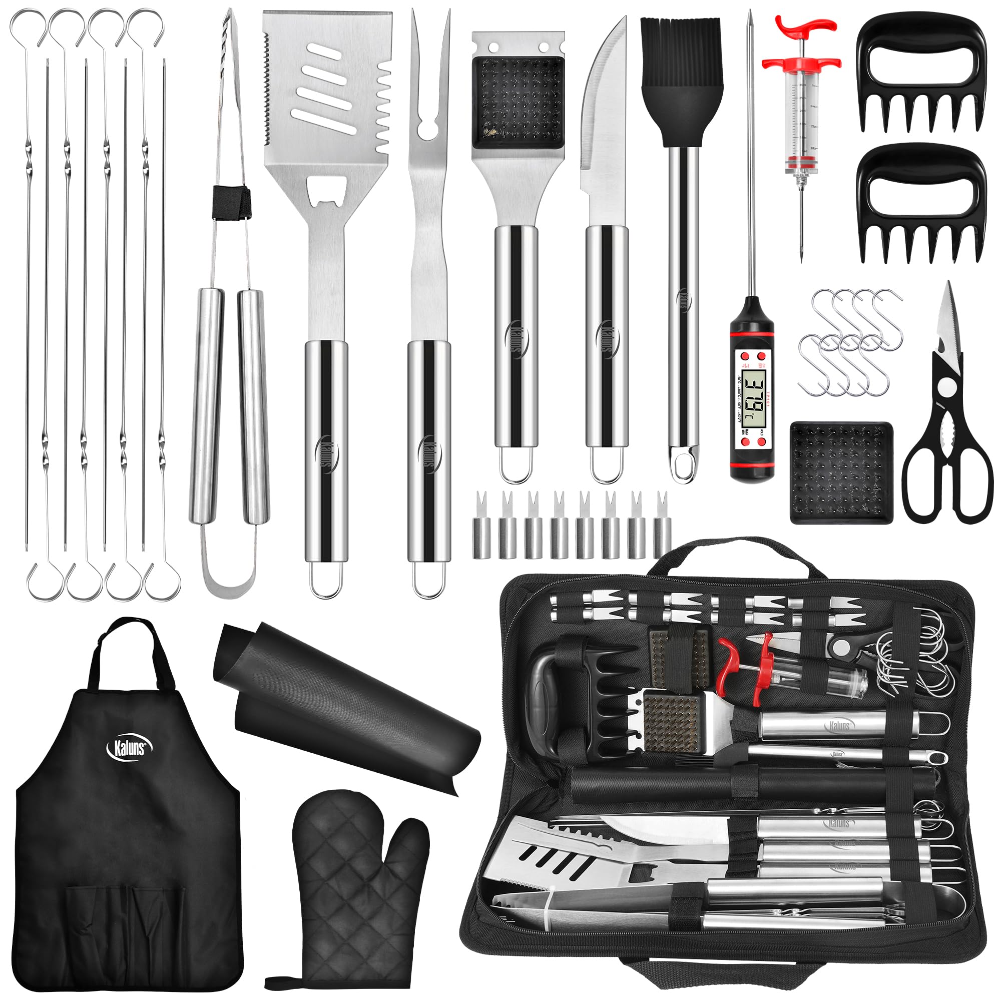 Complete Grill Set Grilling Gifts for Men Dad, 40 Pcs Premium Heavy Duty Stainless