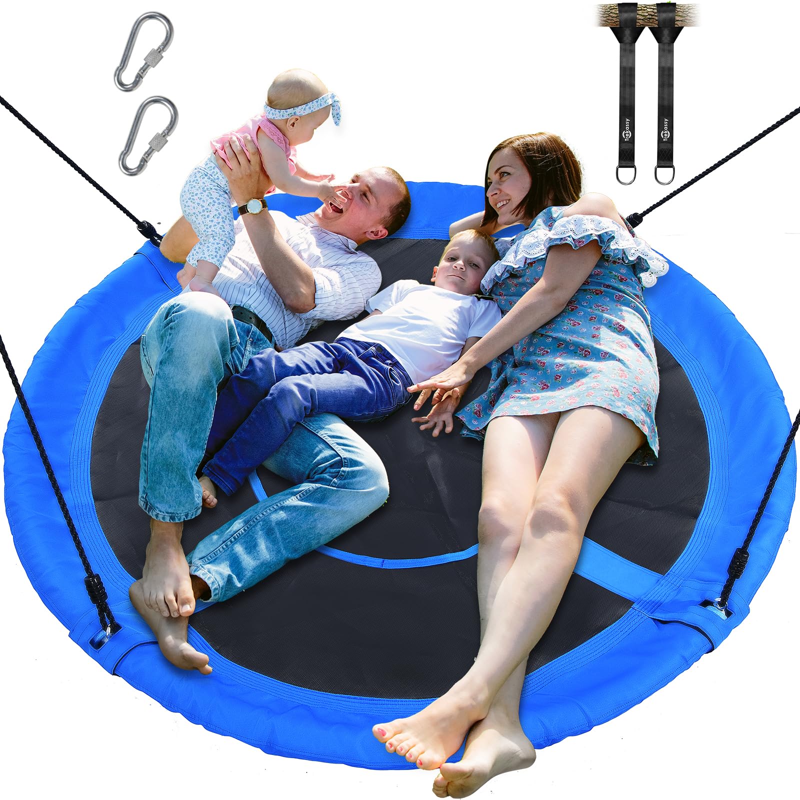 60" Large Saucer Tree Swing for Kids Adults 900D Oxford Waterproof