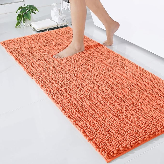 Luxury Chenille Bathroom Rug Mat, Extra Soft Thick Absorbent Shaggy Bath Rugs