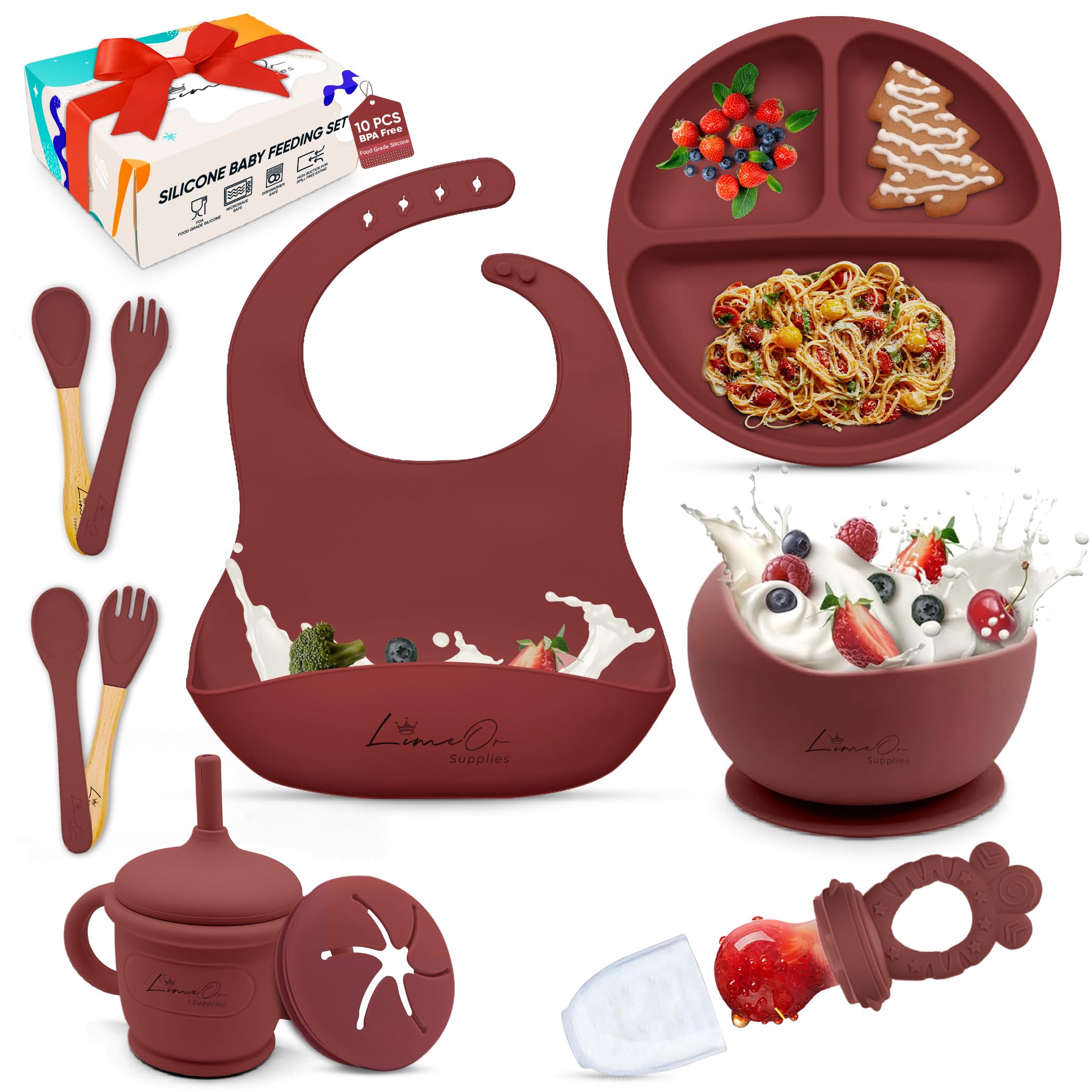 Baby Feeding Set - BPA-Free, Baby Led Weaning Supplies, Toddler plates and bowls