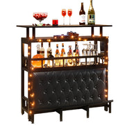 Home Bar Unit for Liquor, 44-Inch Bar Height Table with Storage, Black Entertainment
