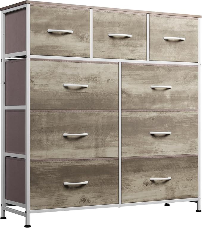 9-Drawer Dresser, Fabric Storage Tower for Bedroom, Hallway, Entryway