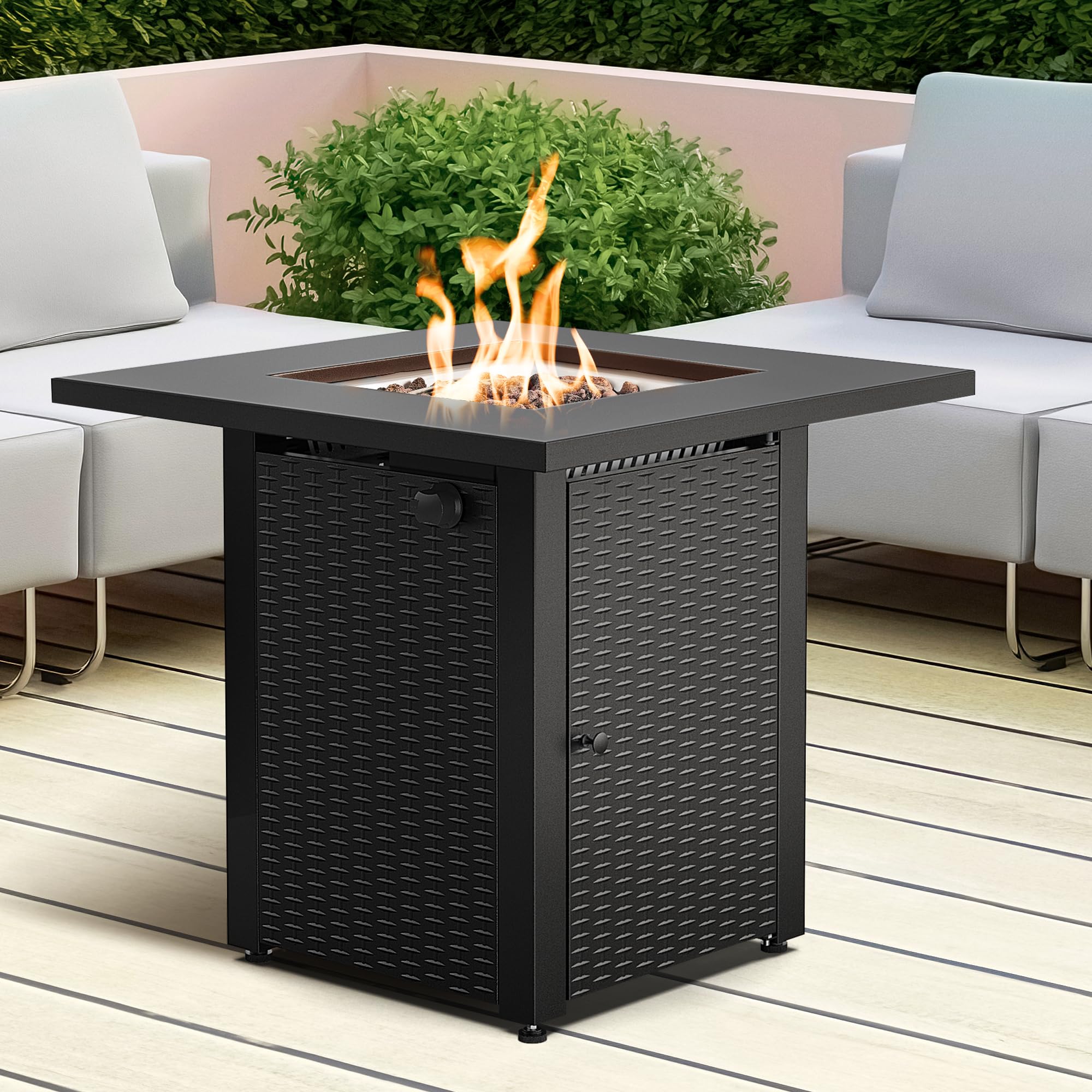 Zeta 1 Propane Fire Pit Table, 50,000BTU Outdoor Gas Fire Pit, 2 in 1 Firepit Table