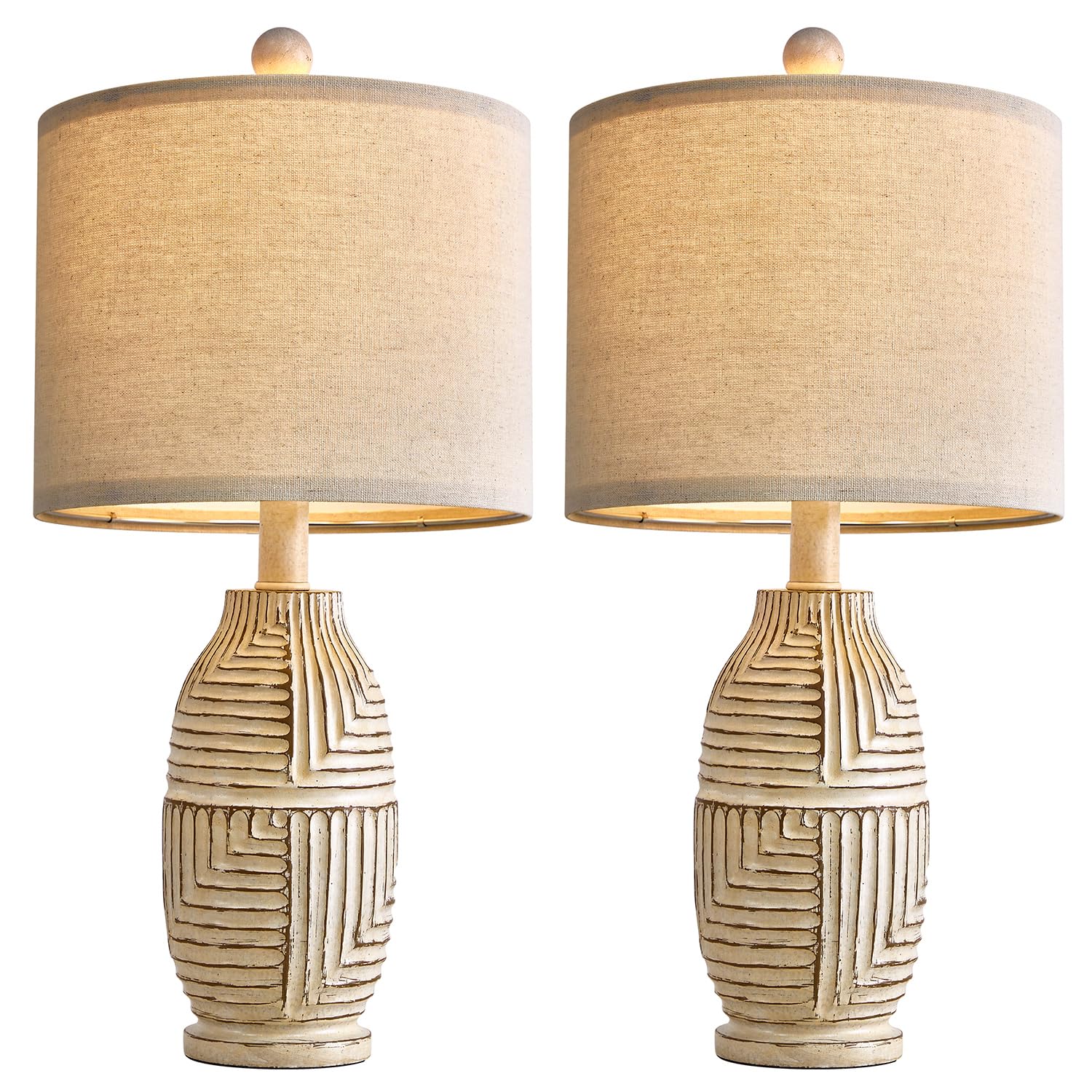 Table Lamps Set of 2 Farmhouse Lamps for Living Room Bedroom Boho Small