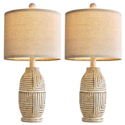 Table Lamps Set of 2 Farmhouse Lamps for Living Room Bedroom Boho Small