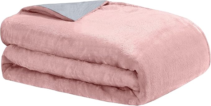 Lab Amethyst and Quartz Crystal Cooling Reversible Weighted Blanket