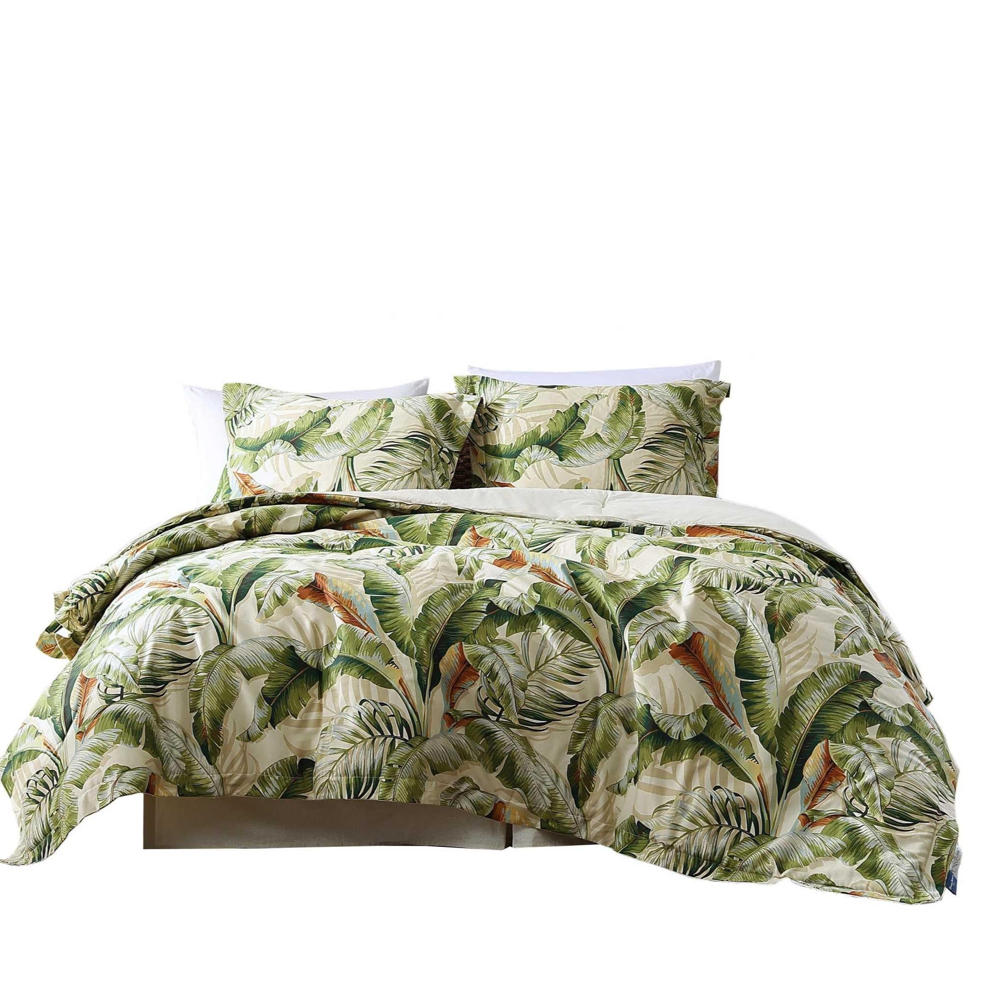 Queen Comforter Set, Cotton Sateen Bedding with Matching Shams & Bedskirt