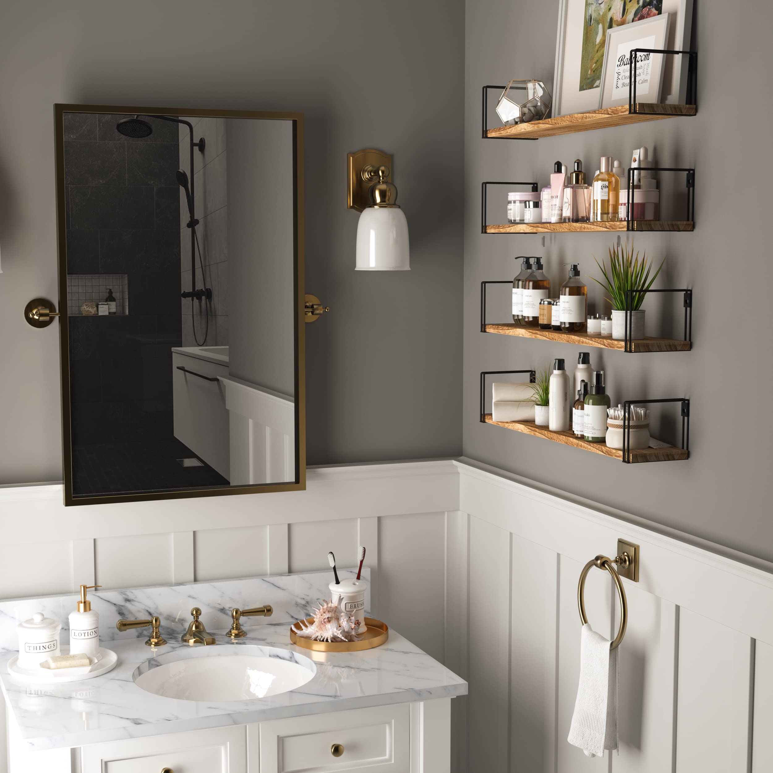 Avila Floating Shelves for Wall, Kitchen Pantry Organization and Storage Shelves