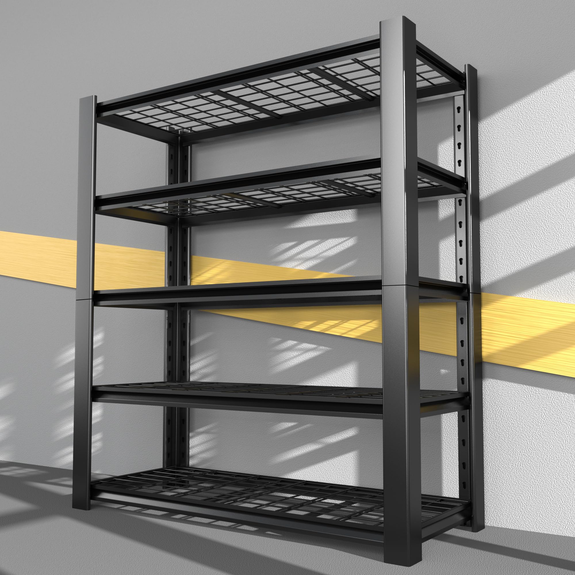 5-Tier Heavy Duty Garage Shelving Unit with Wire Shelves,3000 LBS Capacity Metal