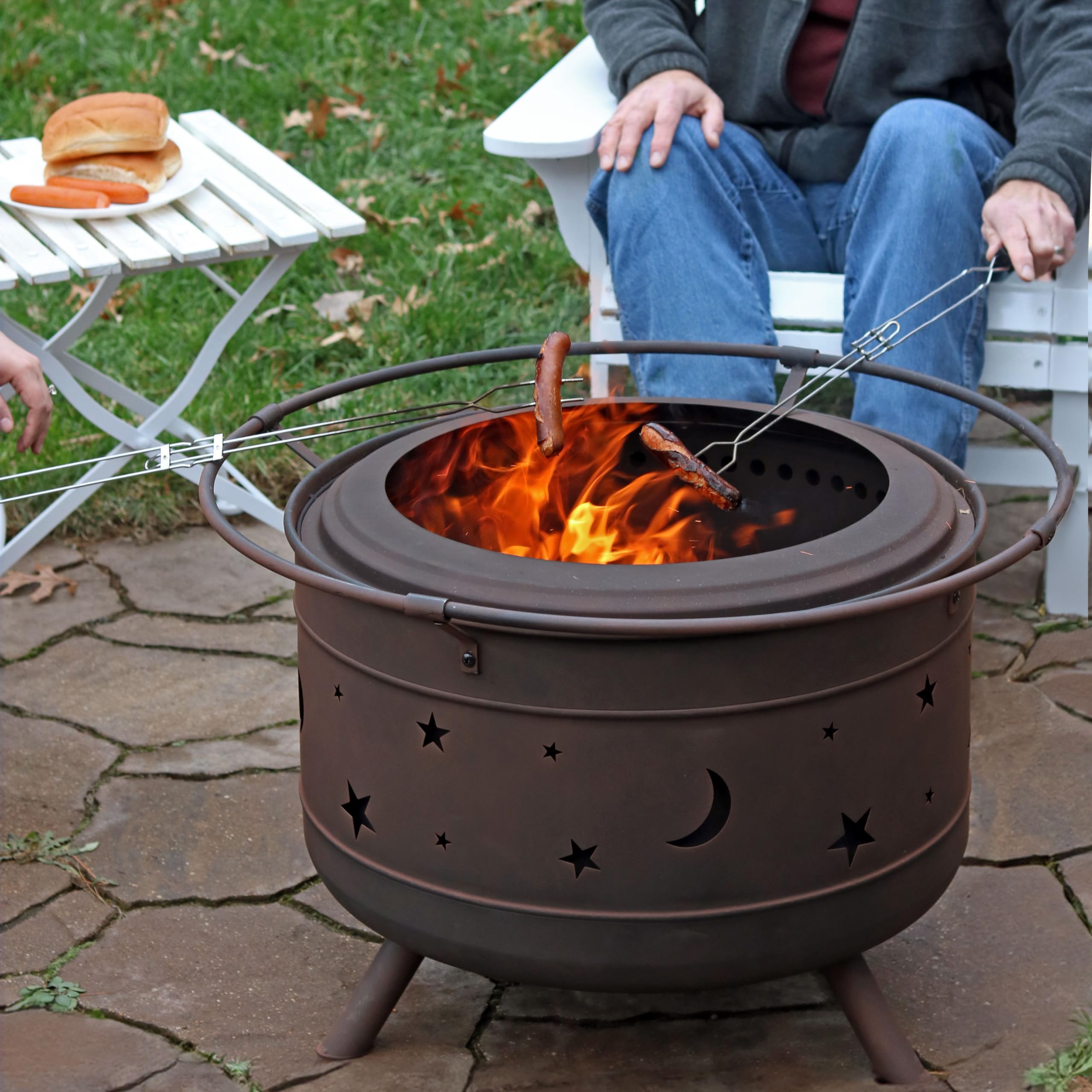 30-Inch Cosmic Smokeless Wood-Burning Fire Pit with Cover and Poker