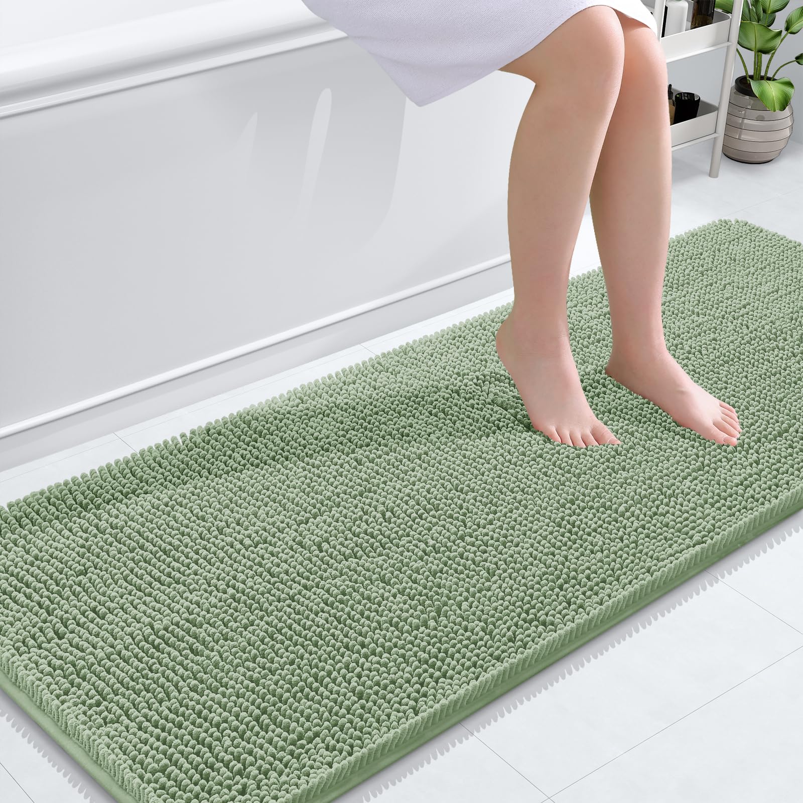 Bathroom Rugs 59x24, Extra Soft Absorbent Chenille Bath Rugs