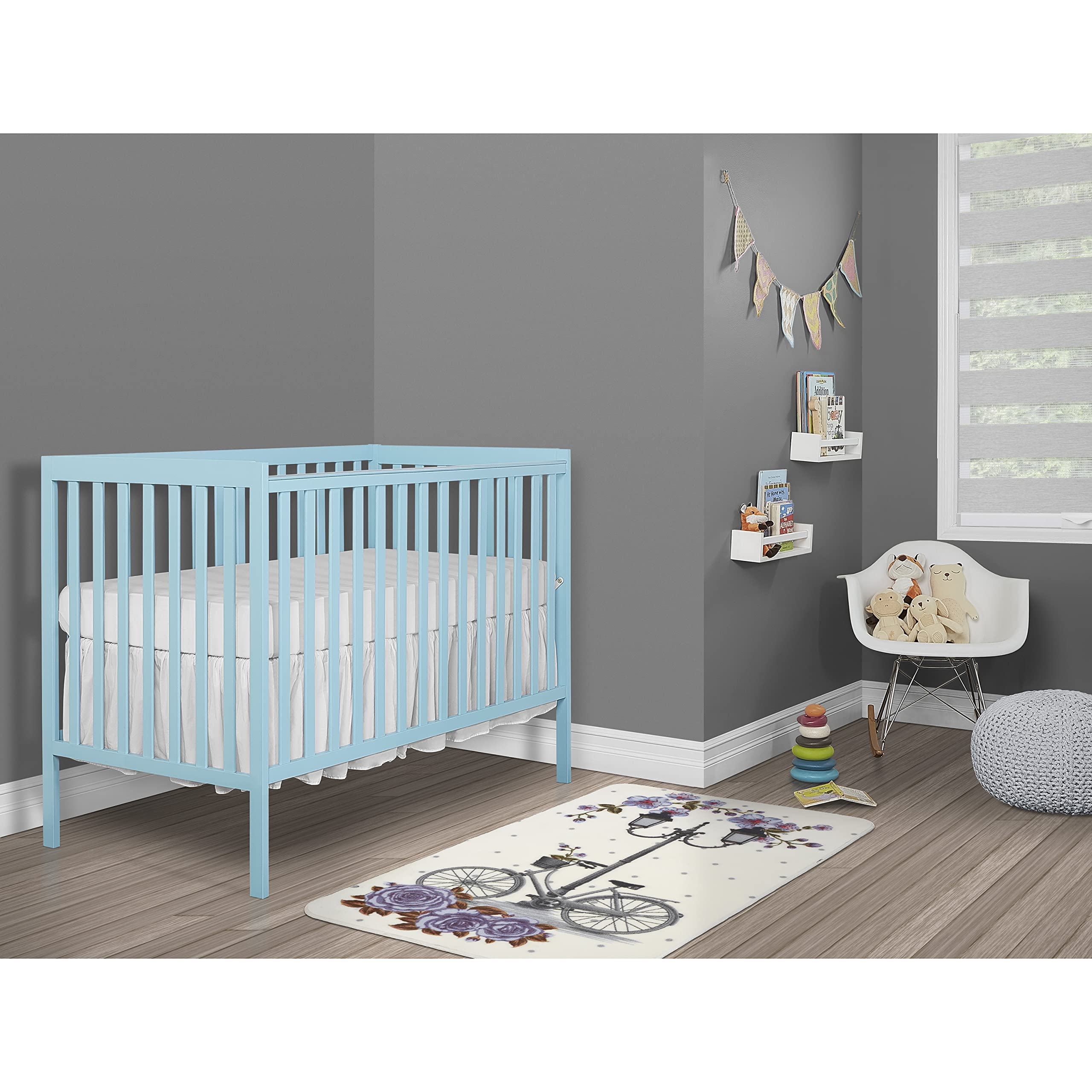 Synergy 5-In-1 Convertible Crib In Aqua Sky, Greenguard Gold Certified