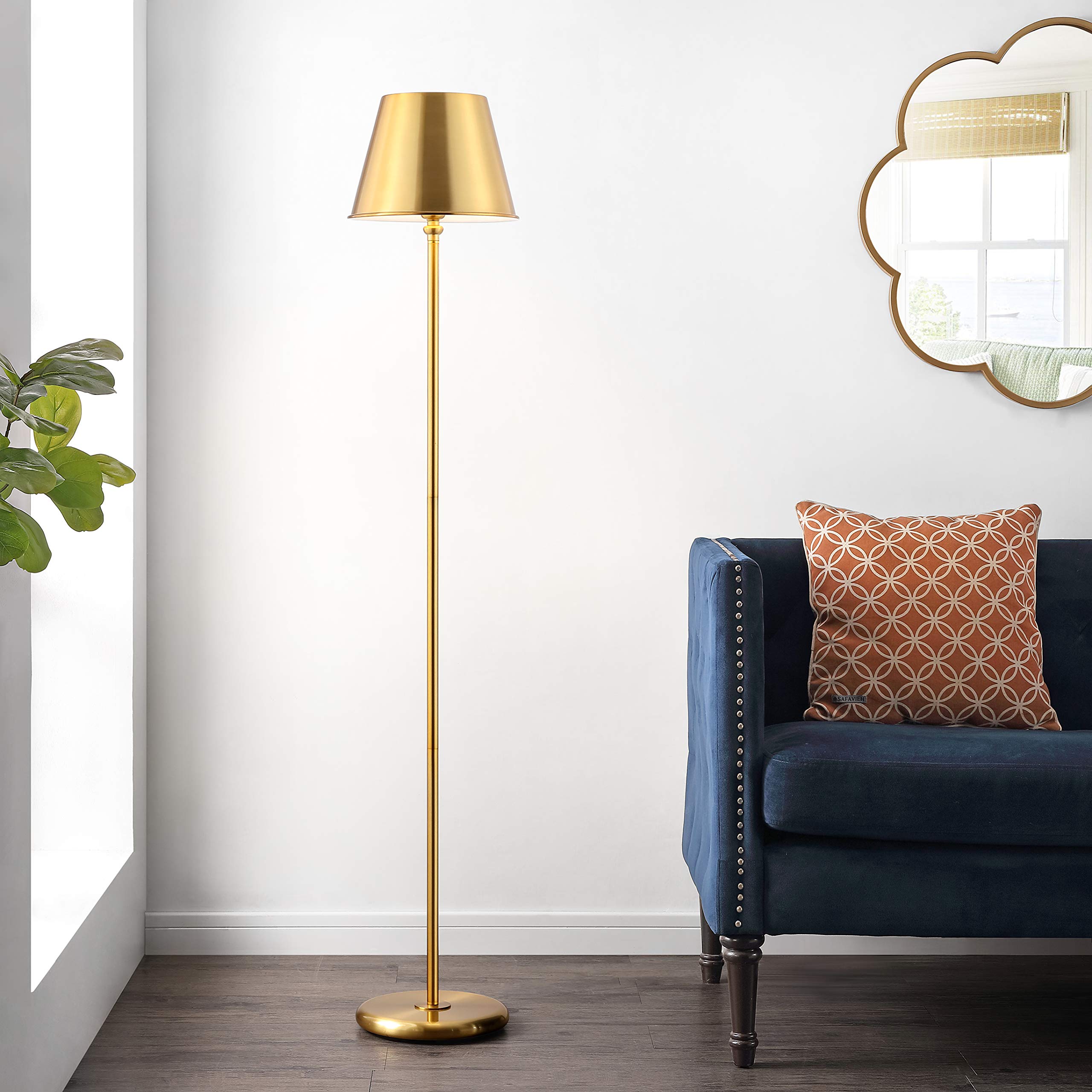 Lighting Collection Asher 60-inch Brass Iron Floor Lamp (LED Bulb Included) FLL4094A