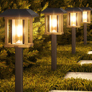 Solar Pathway Lights Outdoor, 25 LM LED Garden Lights with Seed Glass, 2-Tone B