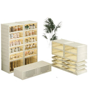 6 Tiers Foldable Shoe Rack Organizer for Closet with Wheels