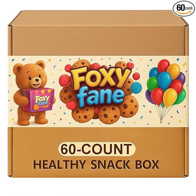 60-Count Holiday Gift Box - Assortment of 60 Healthy Snacks & Treats