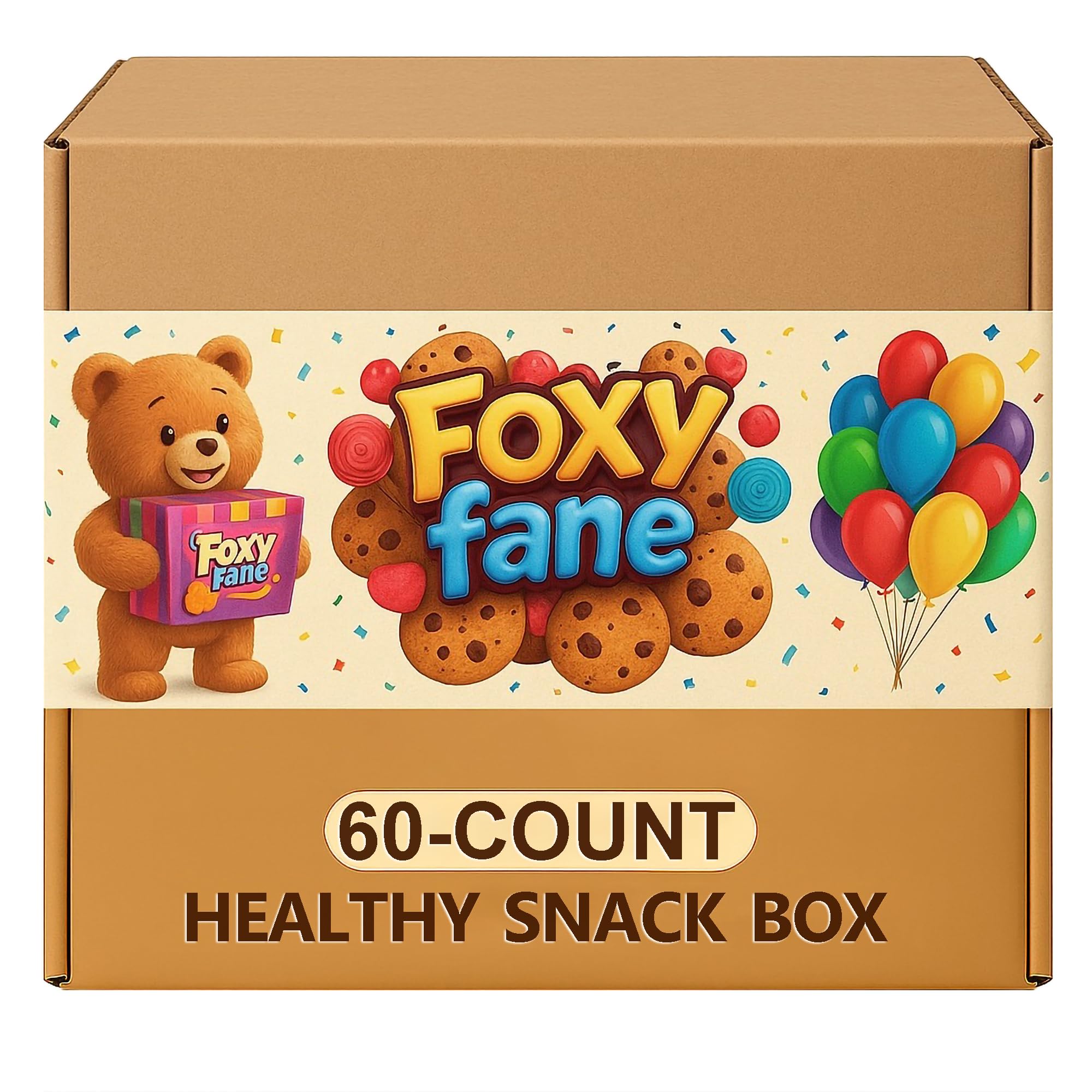 60-Count Holiday Gift Box - Assortment of 60 Healthy Snacks & Treats
