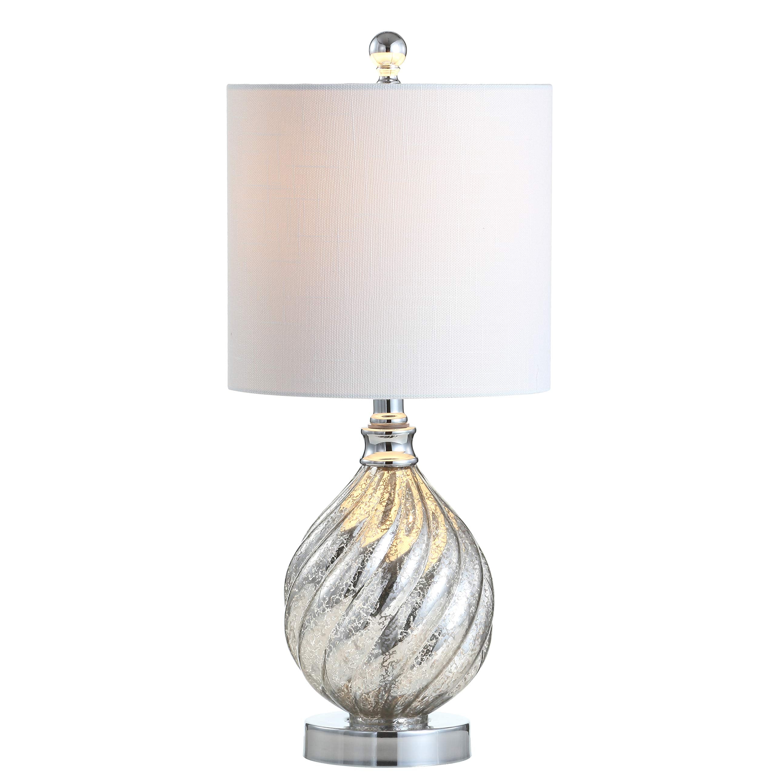 Lawrence 20.5" Glass/Metal LED Table Lamp Transitional Glam Bedside Desk