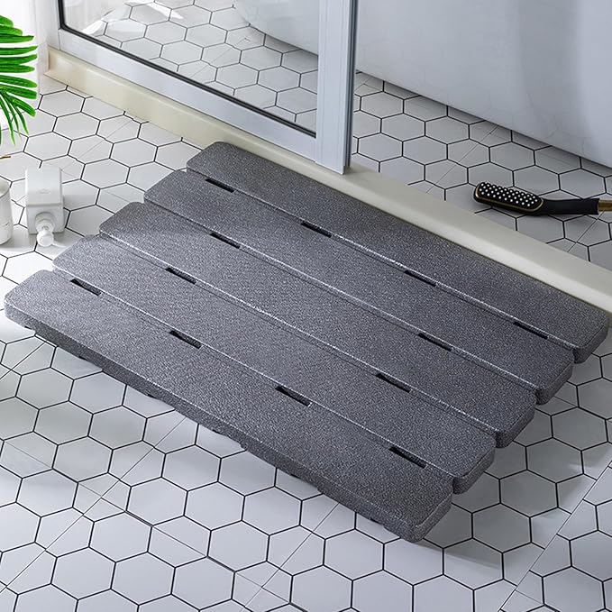 Anti Slip Shower Mat, Oversized Shower Mat with Drain Holes