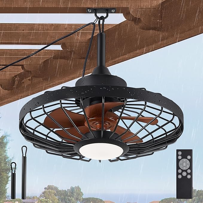 20" Outdoor Ceiling Fans with Lights and Remote Control