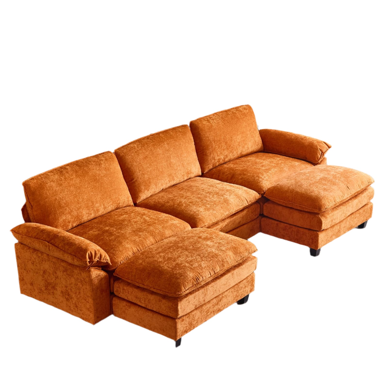 Sectional Sofa Modular Deep Seat Sofa Couch with Ottoman for Living Room