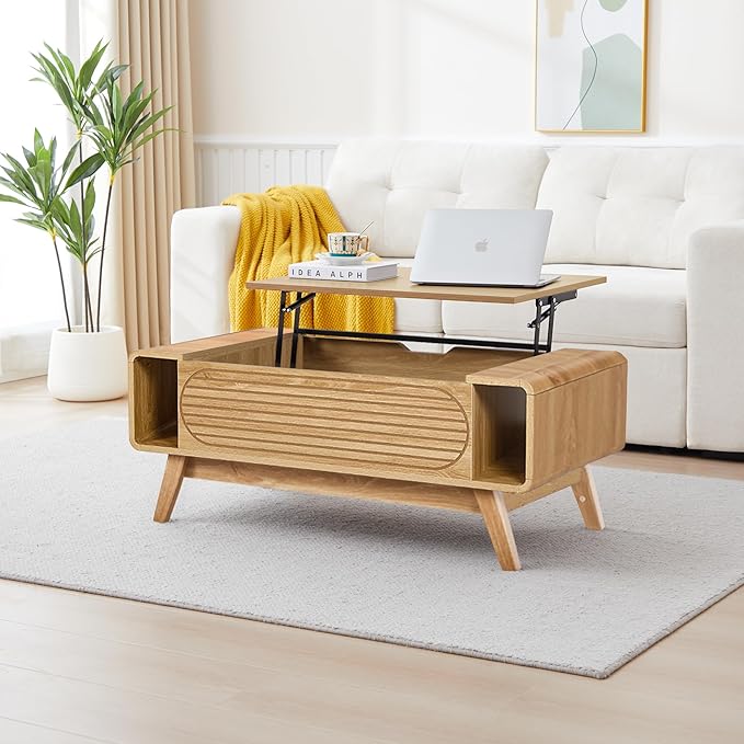 Small Lift Top Coffee Table with Hidden Compartment