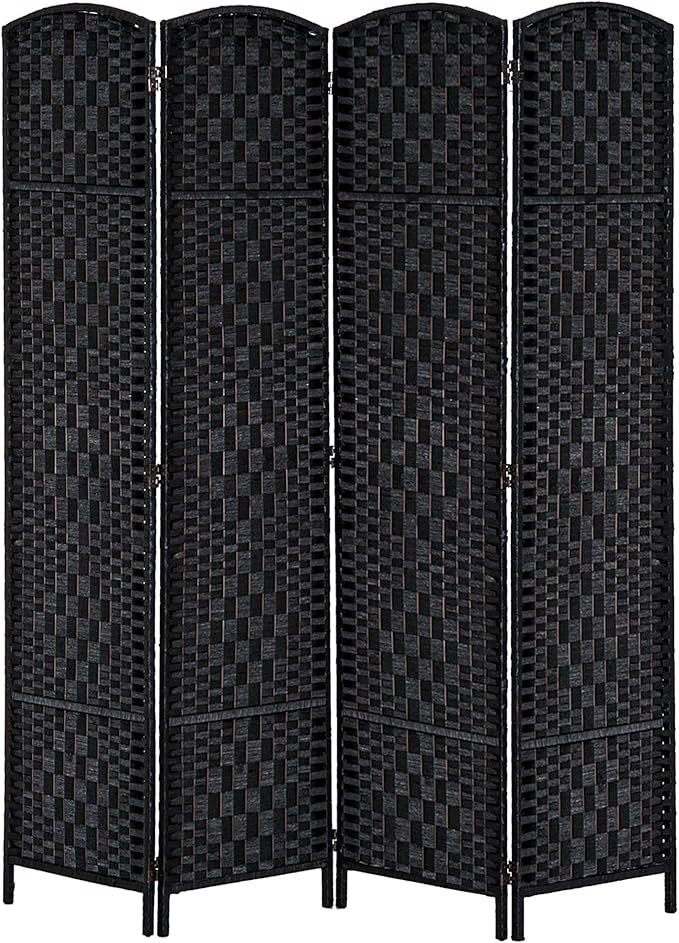 Room Divider 6 Panels Folding Privacy Screen 6FT Tall Portable Wicker Weave